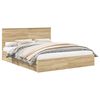 vidaXL Geymslu R&uacute;m me&eth; sk&uacute;ffu Sonoma Eik 160 x 200 cm Samsettur vi&eth;ur