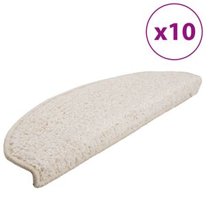 vidaXL Stigamottur 10 stk 65x21x4 cm hv&iacute;tar h&aacute;lfhringlaga st&oacute;rar