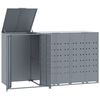 vidaXL Sorptunnugeymsla fyrir 3 tunnur 207x79x117 cm Gr&aacute;tt St&aacute;l