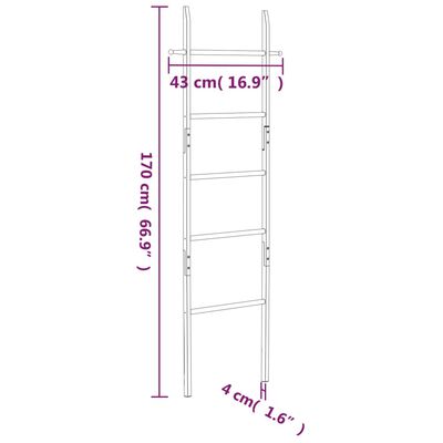 vidaXL Handklæðastigi 170 cm Gegnheill Viður Valhnota