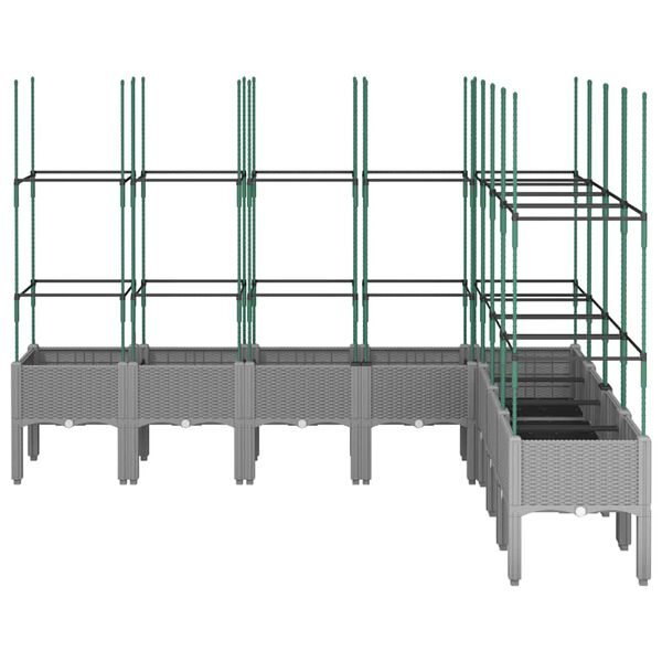 vidaXL Gr&oacute;&eth;urkassi me&eth; Rimlagrind 200x160x142,5 cm Lj&oacute;sgr&aacute;tt PP