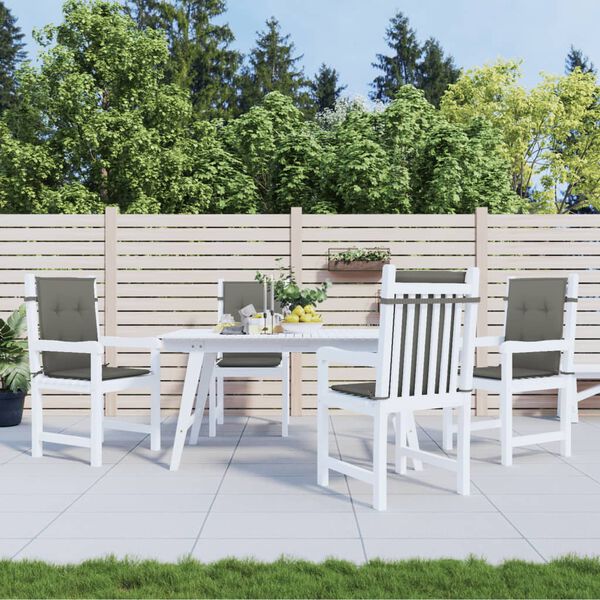 vidaXL Stólsessur Lágt Bak 4 stk. Dökkgrár blanda 100x50x4cm Tauáklæði