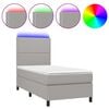 vidaXL H&oacute;lfa&eth; Springr&uacute;m me&eth; D&yacute;nu&LED Lj&oacute;sgr&aacute;tt 100x200 cm Efni