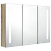 vidaXL LED Ba&eth;herbergissk&aacute;pur me&eth; Spegli 89x14x62 cm Eik