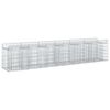 vidaXL Gabion h&aelig;kka&eth; r&uacute;m 2 pcs Silfurlitur