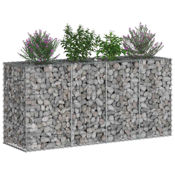 vidaXL Gabion h&aelig;kka&eth; r&uacute;m Silfur 170 x 50 x 80 cm Galvaniserad st&aacute;l