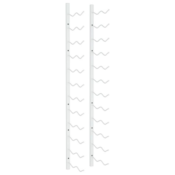 vidaXL Vegghengdur Vínrekki fyrir 24 Flöskur Hvítt Járn