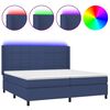vidaXL H&oacute;lfa&eth; Springr&uacute;m me&eth; D&yacute;nu og LED Bl&aacute;tt 200x200cm Tauefni