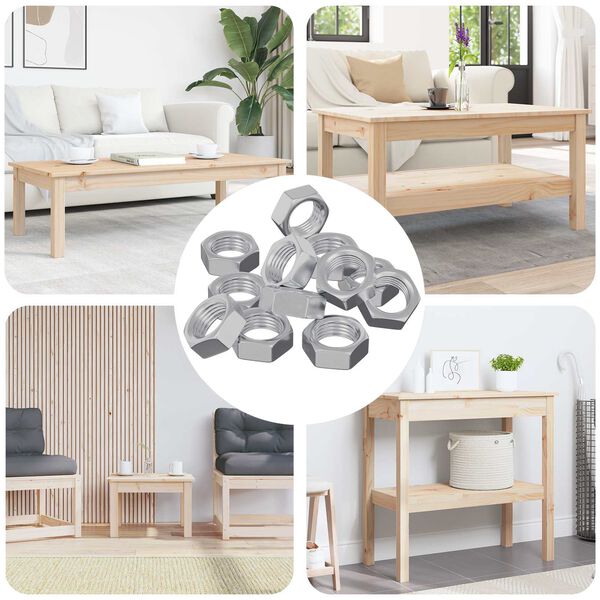 vidaXL Sexhyrnd skr&uacute;fa 12 pcs Silfur M6 M&aacute;lmur