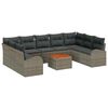 vidaXL Gar&eth;s&oacute;fa sett me&eth; p&uacute;&eth;i 10 pcs Gr&aacute;r p&oacute;l&yacute;rattan