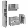 vidaXL Ba&eth;herbergismublasett 4 pcs Gr&aacute;r Sonoma Sni&eth;in vi&eth;ur og m&aacute;lmur