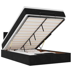 vidaXL Ottoman r&uacute;m me&eth; d&yacute;nu & LED sv&ouml;rtum 120x200cm flaueli