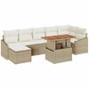 vidaXL Gar&eth;s&oacute;fa sett me&eth; geymslu 8 pcs Drapplita&eth;ur Poly rattan