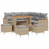 vidaXL Gar&eth;s&oacute;fa sett 9 pcs Drapplita&eth;ur p&oacute;l&yacute;rattan