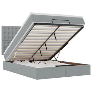 vidaXL Ottoman r&uacute;m me&eth; d&yacute;nu Lj&oacute;sgr&aacute;tt 140x190 cm Efni