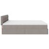 vidaXL Ottoman r&uacute;mgrind me&eth; d&yacute;num Taupe 200x200cm Efni