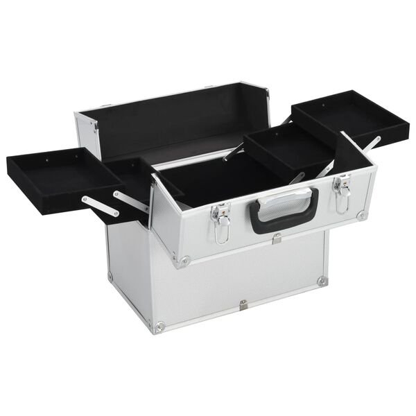 vidaXL Snyrtitaska 38x23x34 cm Silfur Ál