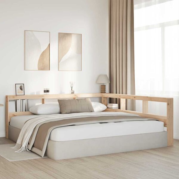 vidaXL B&oacute;kask&aacute;pur H&ouml;fu&eth;gafl L-oblike 180 cm Gegnheil Fura