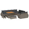 vidaXL Gar&eth;s&oacute;fa sett 13 pcs Gr&aacute;r p&oacute;l&yacute;rattan