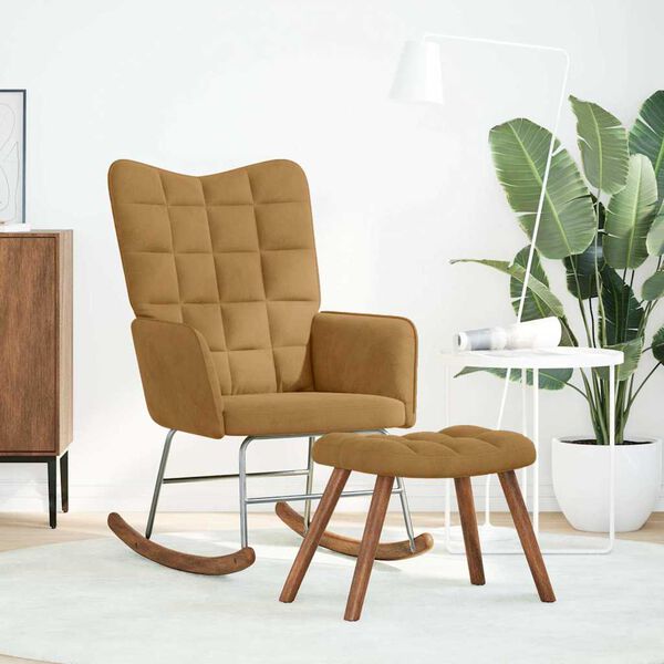 vidaXL ruggust&oacute;ll me&eth; kolli br&uacute;nt flauel