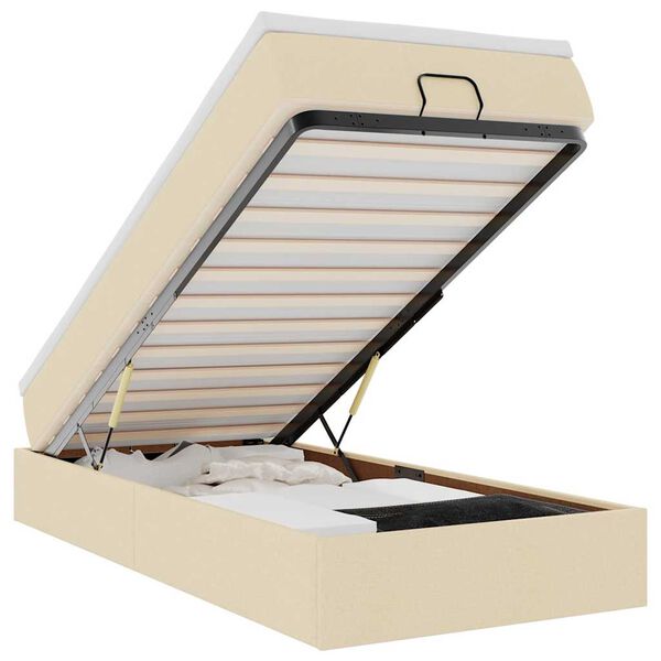 vidaXL Ottoman rúmgrind með dýnukremi 90x190 cm Efni