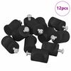 vidaXL Sk&aacute;pahandfang 12 pcs Svartur M4 x 12 mm J&aacute;rn