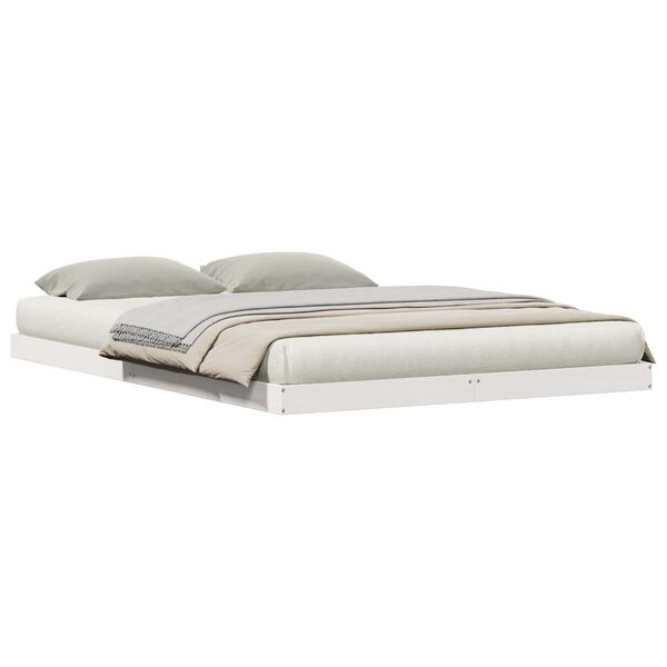 vidaXL G&oacute;lfseng Hv&iacute;tt 213.5 x 104 x 9 cm Solid furuhikk