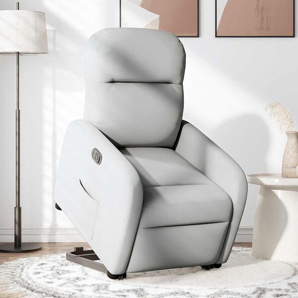 vidaXL Electric Stand up Recliner st&oacute;ll Cloud Grey Efni