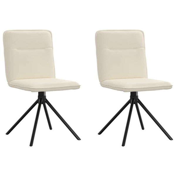 vidaXL Borðstofustólar 2 stk. Línáklæði