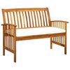 vidaXL Gar&eth;bekkur me&eth; Sessu 119 cm Gegnheill Akas&iacute;uvi&eth;ur
