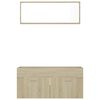 804812 vidaXL 2 Piece Bathroom Furniture Set Sonoma Oak Chipboard