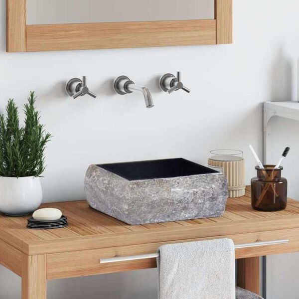 vidaXL Vaskur Svartur 30x30x13 cm Marmari