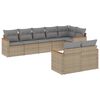 vidaXL 8 Hluta Gar&eth;s&oacute;fasett me&eth; Sessum Drappa&eth; P&oacute;l&yacute;rattan