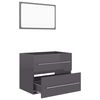 804835 vidaXL 2 Piece Bathroom Furniture Set High Gloss Grey Chipboard