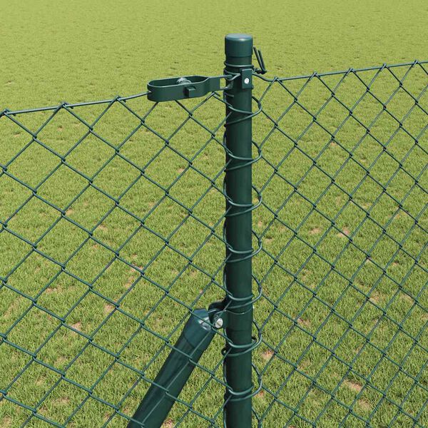 vidaXL Gir&eth;ingarp&oacute;stur Gr&aelig;nn 10 x 1,6 m (40 x 40 mm net) St&aacute;l og PVC