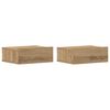 vidaXL Flj&oacute;tandi n&aacute;ttbor&eth; 2 stk Artisan Oak 40x32x15 cm Hanna&eth;ur vi&eth;ur