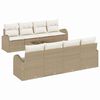 vidaXL Gar&eth;s&oacute;fa sett 9 pcs Beige og krem P&oacute;l&yacute;rattan, St&aacute;l og Gler