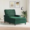 vidaXL Chaise Lounge me&eth; p&uacute;&eth;i D&ouml;kkgr&aelig;n 91 x 157 x 91 cm Flauel