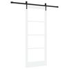 vidaXL Rennidyr Hv&iacute;tt 83 x 202 cm Gegnheil fura og gler