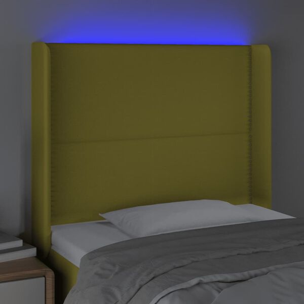 vidaXL LED h&ouml;fu&eth;gafl Gr&aelig;nt 83x16x118/128 cm Efni