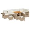 vidaXL Gar&eth;s&oacute;fa sett 9 pcs Drapplita&eth;ur p&oacute;l&yacute;rattan