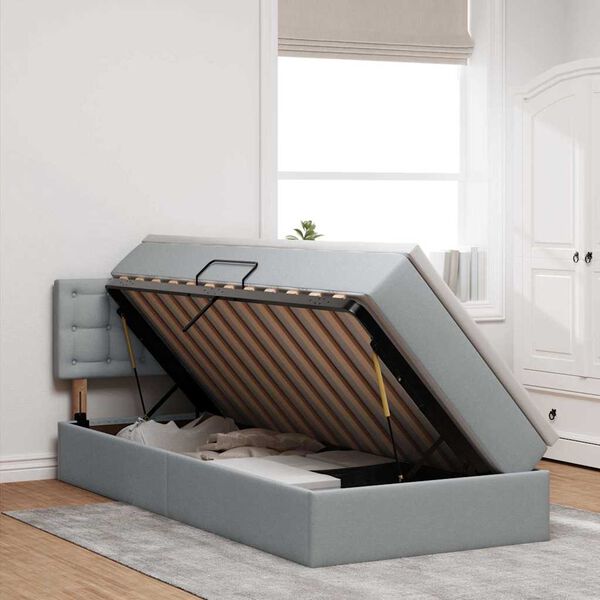 vidaXL R&uacute;m me&eth; geymslur&yacute;mi og d&yacute;nu me&eth; d&yacute;nu Lj&oacute;sgr&aacute;r 90 x 190 cm