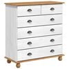 vidaXL Sk&aacute;pur me&eth; sk&uacute;ffum ASKIM Hv&iacute;tt 91 x 40 x 95,5 cm Solid furuhikk