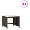 vidaXL Gar&eth;kollar Me&eth; Sessum 4 stk. 40x40x35 cm P&oacute;l&yacute;rattan Br&uacute;nn