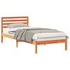 vidaXL Ramsv&iacute;k me&eth; h&ouml;fu&eth;gafl Vaxbr&uacute;nn 100 x 210 cm Solid furuhikk