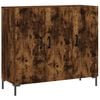 vidaXL Skenkur Reyklitu&eth; Eik 90x34x80 cm Samsettur Vi&eth;ur