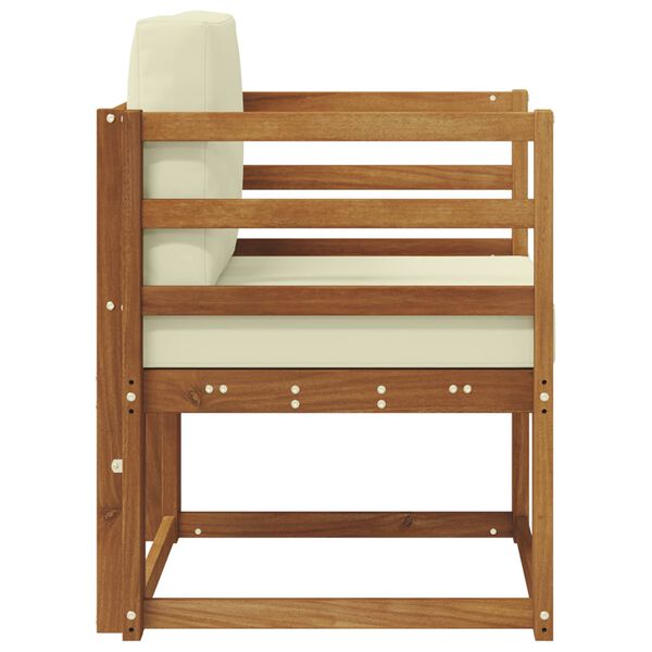 vidaXL &Uacute;ti s&oacute;fasett Solid Akas&iacute;uskei&eth; og P&oacute;lyester N&aacute;tt&uacute;rulegur