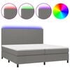 vidaXL H&oacute;lfa&eth; Springr&uacute;m me&eth; D&yacute;nu&LED D&ouml;kkgr&aacute;tt 200x200cm Tauefni