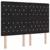 vidaXL LED h&ouml;fu&eth; me&eth; LED r&aelig;mum me&eth; h&ouml;fu&eth;gafl Svart 160 cm Flauel