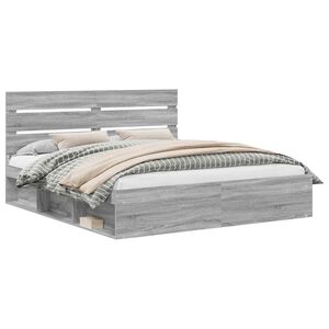 vidaXL Ramsv&iacute;k me&eth; h&ouml;fu&eth;gafl Gr&aacute;r Sonoma 200 x 200 cm Solid furuhikk